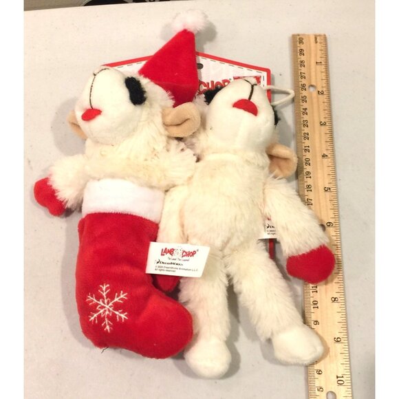 Lamb Chop Holiday Mini Stocking Lamb Floppy Body Plush Squeak 2 Dog Toys - Picture 3 of 3